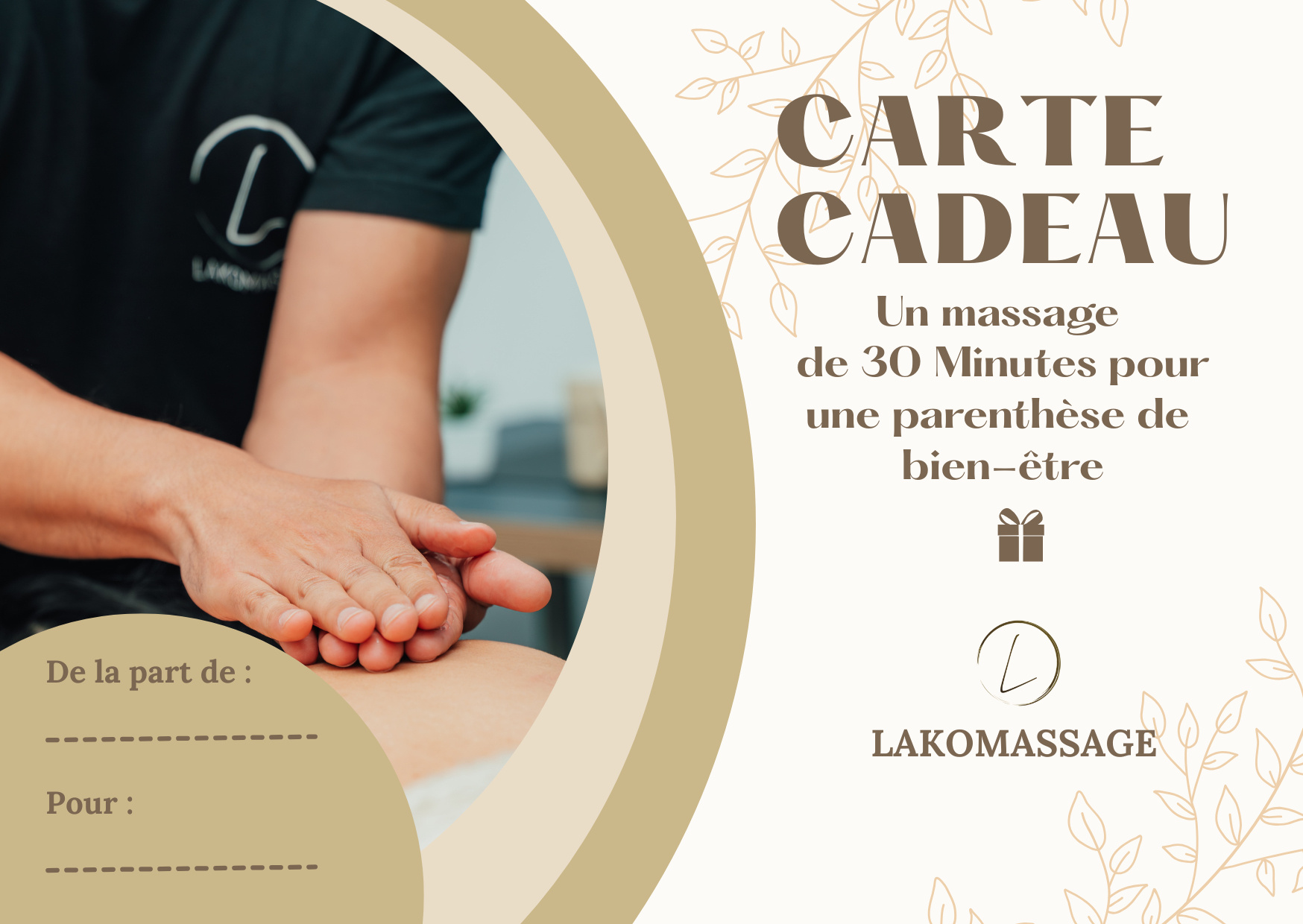 **Carte cadeau 30 minutes** carte cadeau, 30 minutes, idée de cadeau